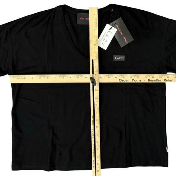 Christina Dienst Lazy V-Neck Oversize Boxy T-Shirt Tee Shirt Size XS NEW Tags - Picture 2 of 11